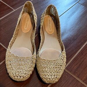 Melissa + Campana Gold Flats